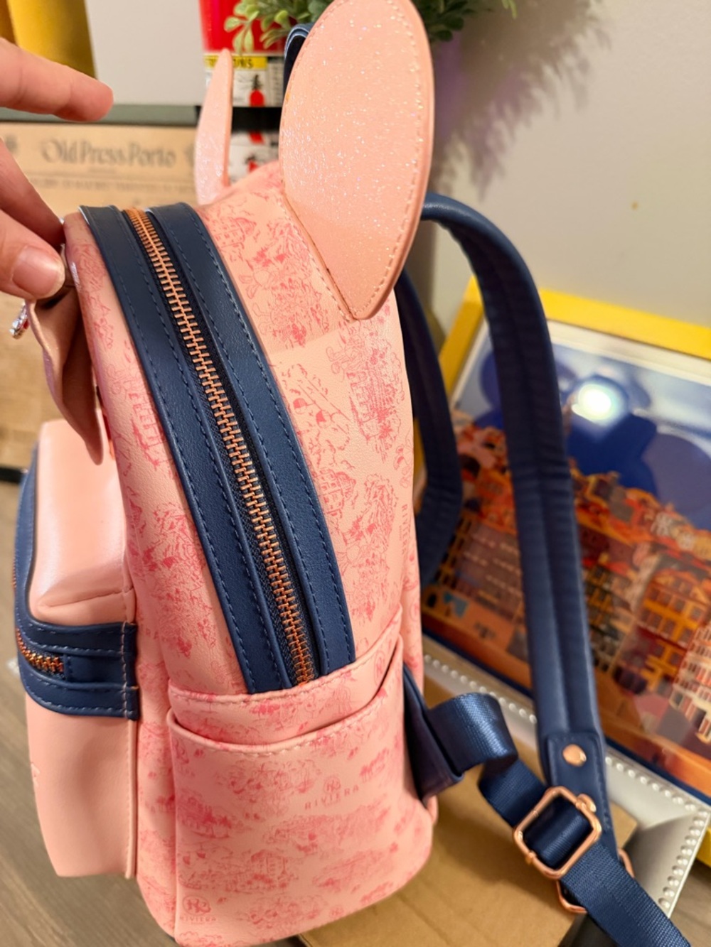 Loungefly Disney Riviera Resort Coral Mini Backpack - Picture 2 of 3